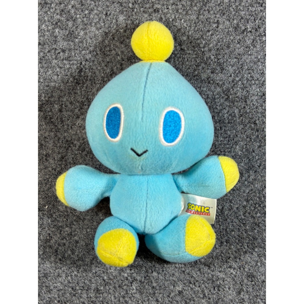 Sonic the Hedgehog Chao Plush Toy Blue Yellow Tomy Sega T22393 7 Inch